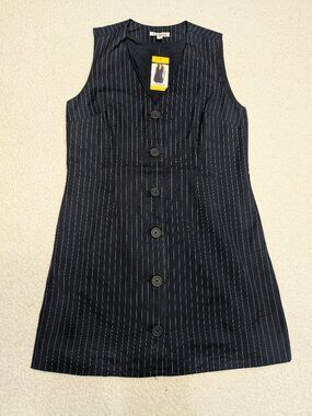 NWT Steve Madden Navy Pinstripe Dress M | Office Siren & Corporate Core